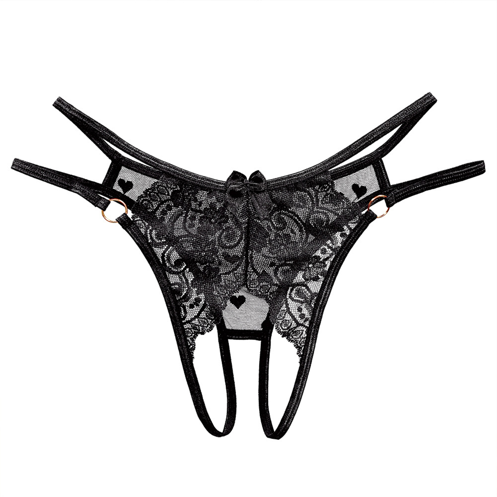Bow Stringer Tool - Kadın açık kasık Thongs oymak dantel