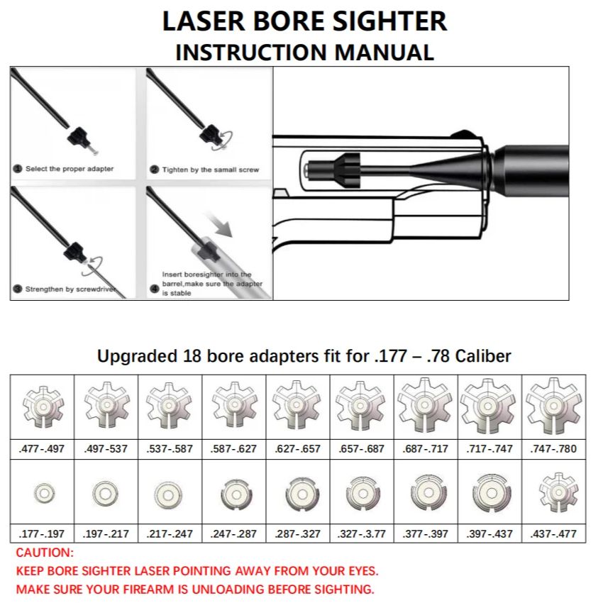 Laser Boresighter Kit - 18 Adaptörlü Şarj Edilebilir USB şarjlı
