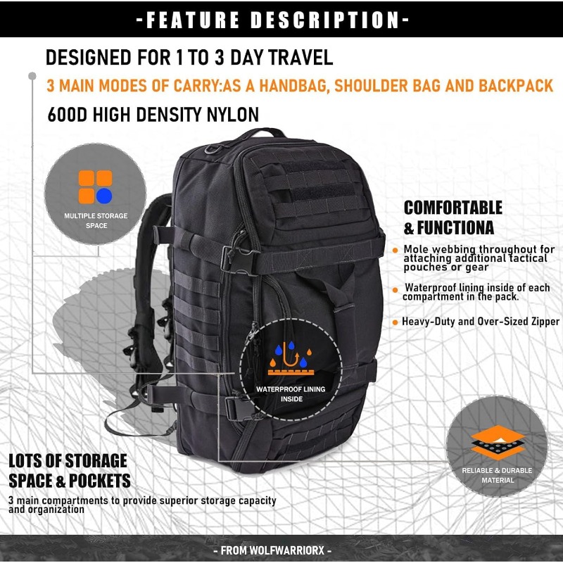 LQARMY 25L 45L 80L Spor Seyaha - Outdoor Hunting Backpack incelemesi ve fiyatı