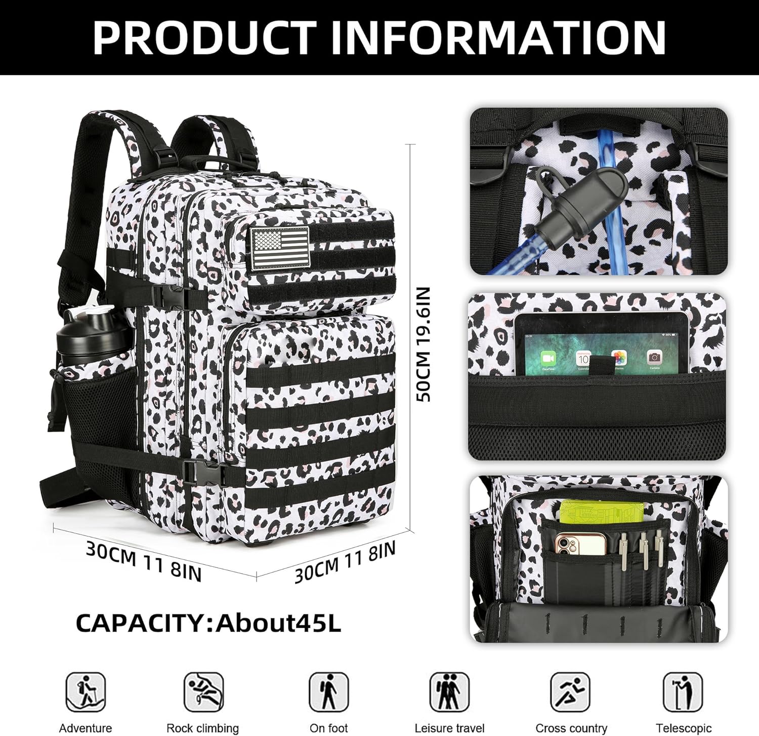 Büyük 45L 3P taktik sırt çanta - Outdoor Hunting Backpack incelemesi ve fiyatı