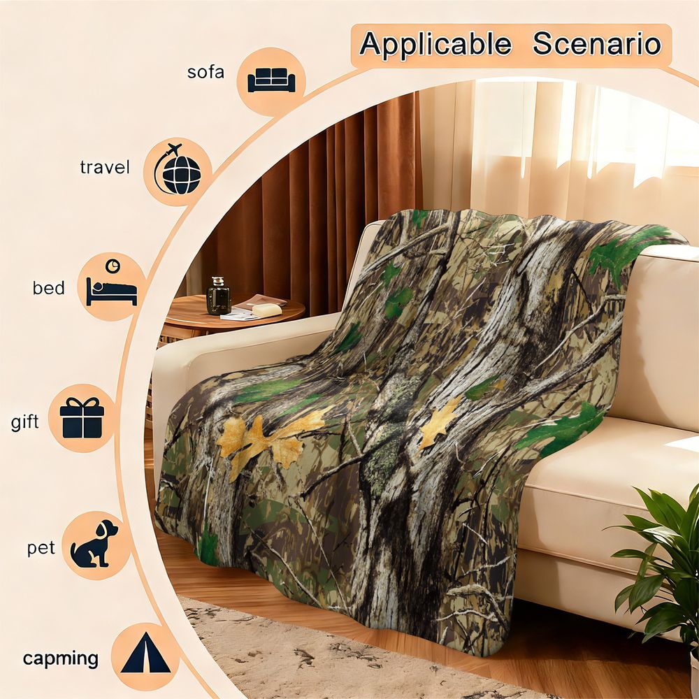 Orman Kamuflaj Flanel Battaniy - Hunting Outdoor Rug incelemesi ve fiyatı