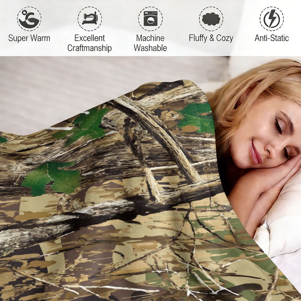 Orman Kamuflaj Flanel Battaniy - Hunting Outdoor Rug incelemesi ve fiyatı