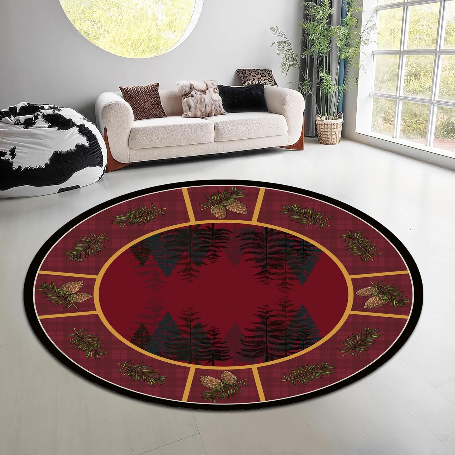 Vintage Doğa Ormanı Yuvarlak H - Hunting Outdoor Rug incelemesi ve fiyatı